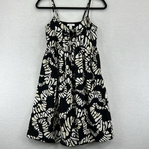 Nine West Women’s Dress Sz S Black/Cream Print Rayon/Nylon Elastic Waist & Back - Picture 1 of 11